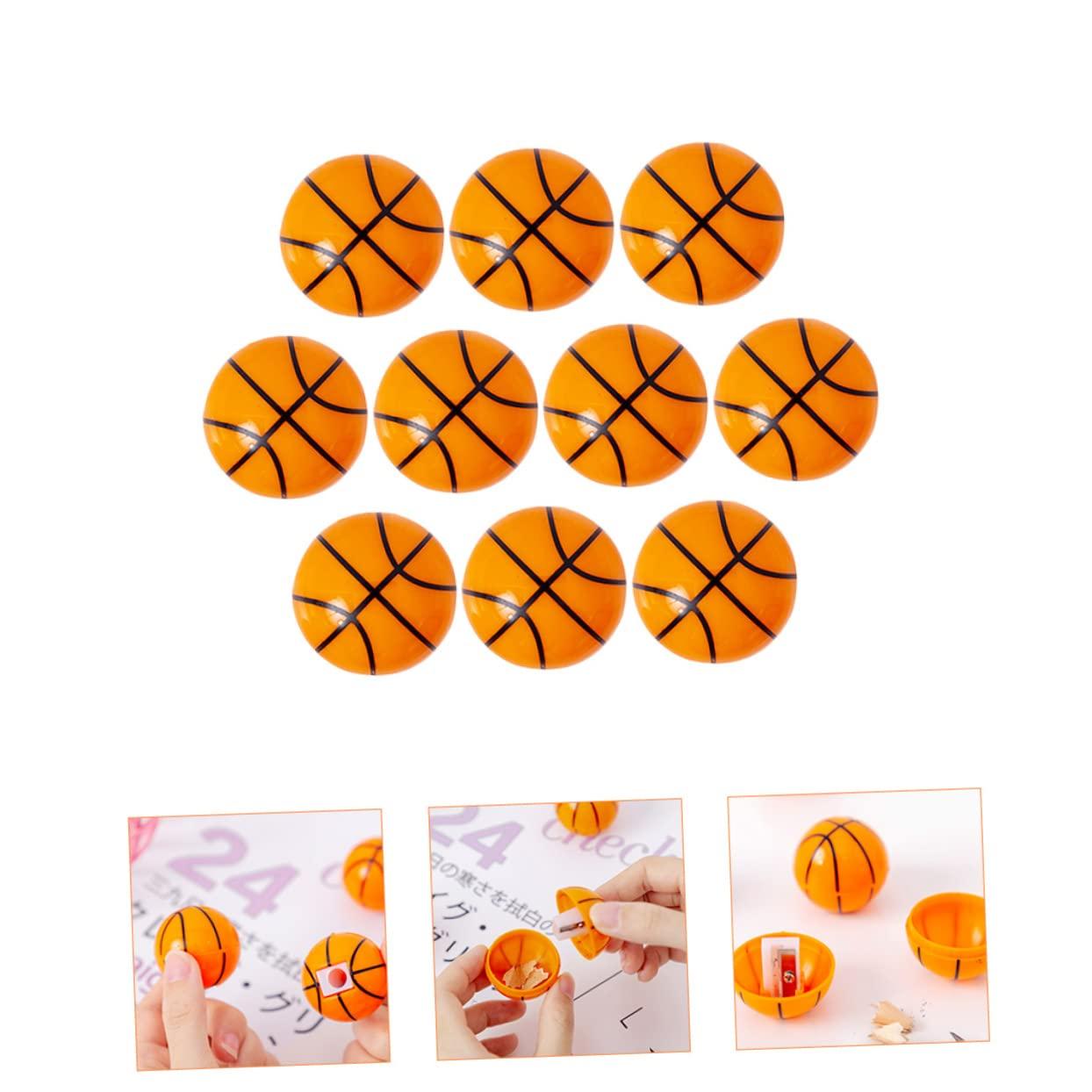 SHINEOFI SHINEOFI Basketball Pencil Sharpeners for Boys and Girls Single Hole School Students Hand-Crank Pencil Sharpeners Compact Design 10PCS Bulk Pack