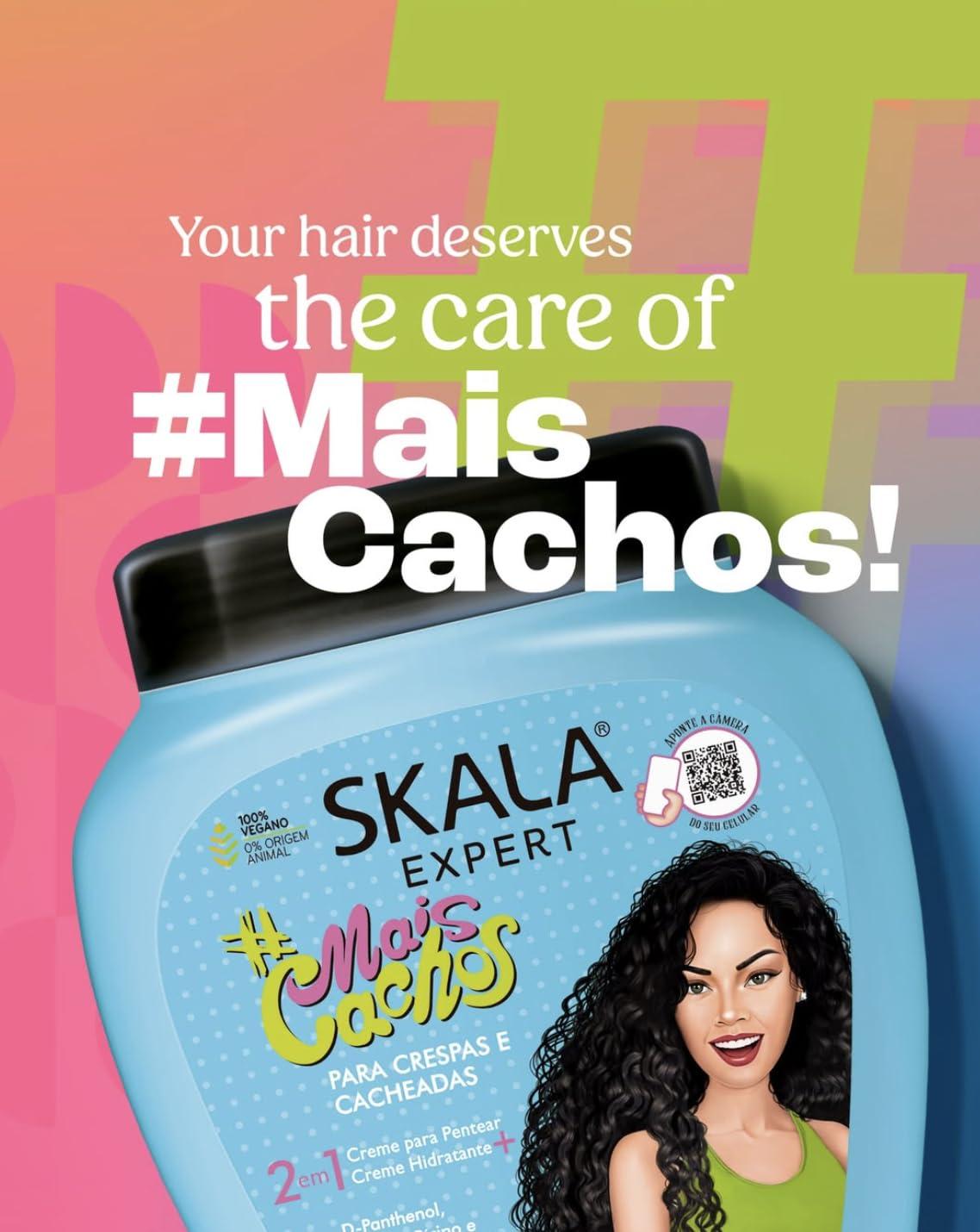 SKALA 2 Pack SKALA Mais Cachos Hydrates Curls, Eliminates Frizz, For Curly Hair - 2 IN 1 Conditioning Treatment Cream and Cream To Comb 35.2oz New