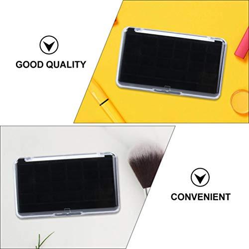 Lurrose Lurrose 2pcs 24 Grids Empty Makeup Palette Plastic Watercolor Palette Painting Box Case Organizer for Lipstick Balm Eyeshadow Blusher Powder Black Transparent