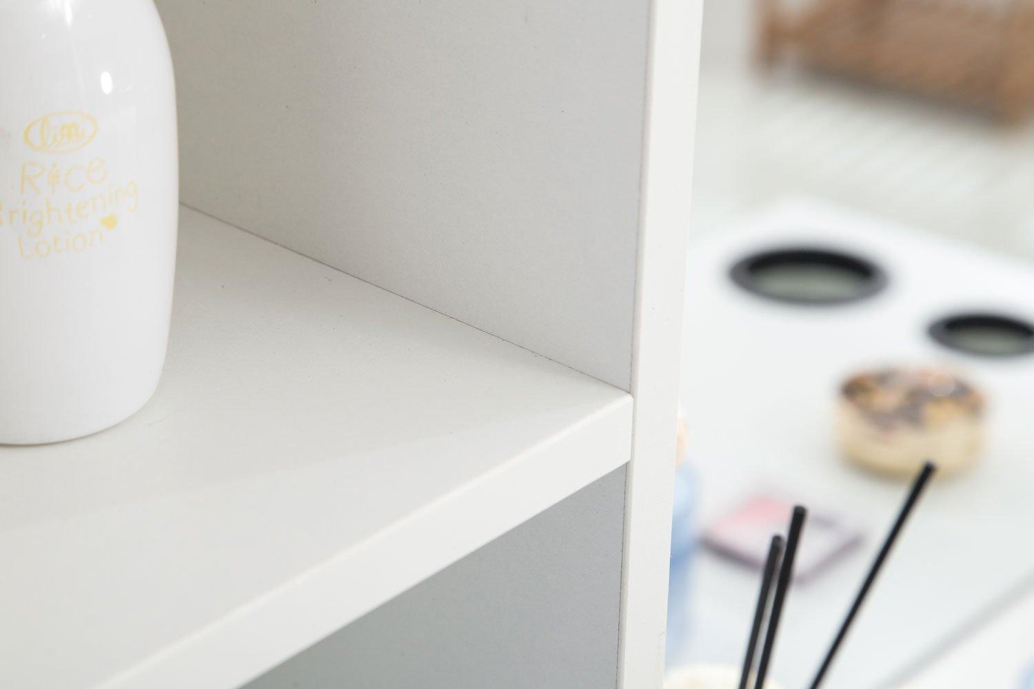 BarberPub BarberPub Wall Mount Barber Station with 6 Hair Dryer Holders Salon Hair Styling with Mirror Dressing Table Beauty Salon Spa Equipment Set 3026+3036 (White)