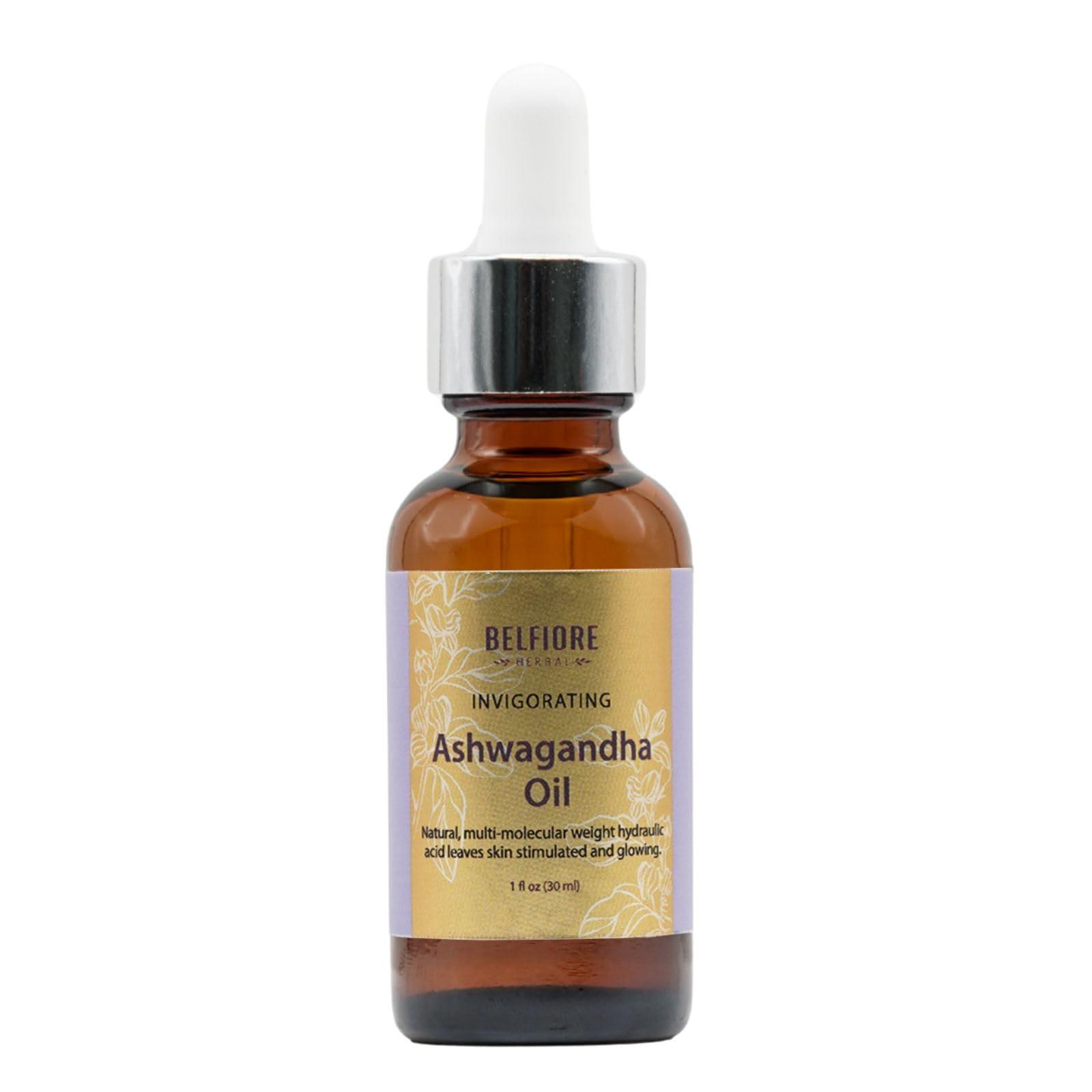 Belfiore Herbal Belfiore Herbal Ashwagandha 100% Pure Natural Organic Oil, Immune Support, Healthy Skin, Collagen Boosting Anti Wrinkle, Vegan non-GMO, 1 ounce