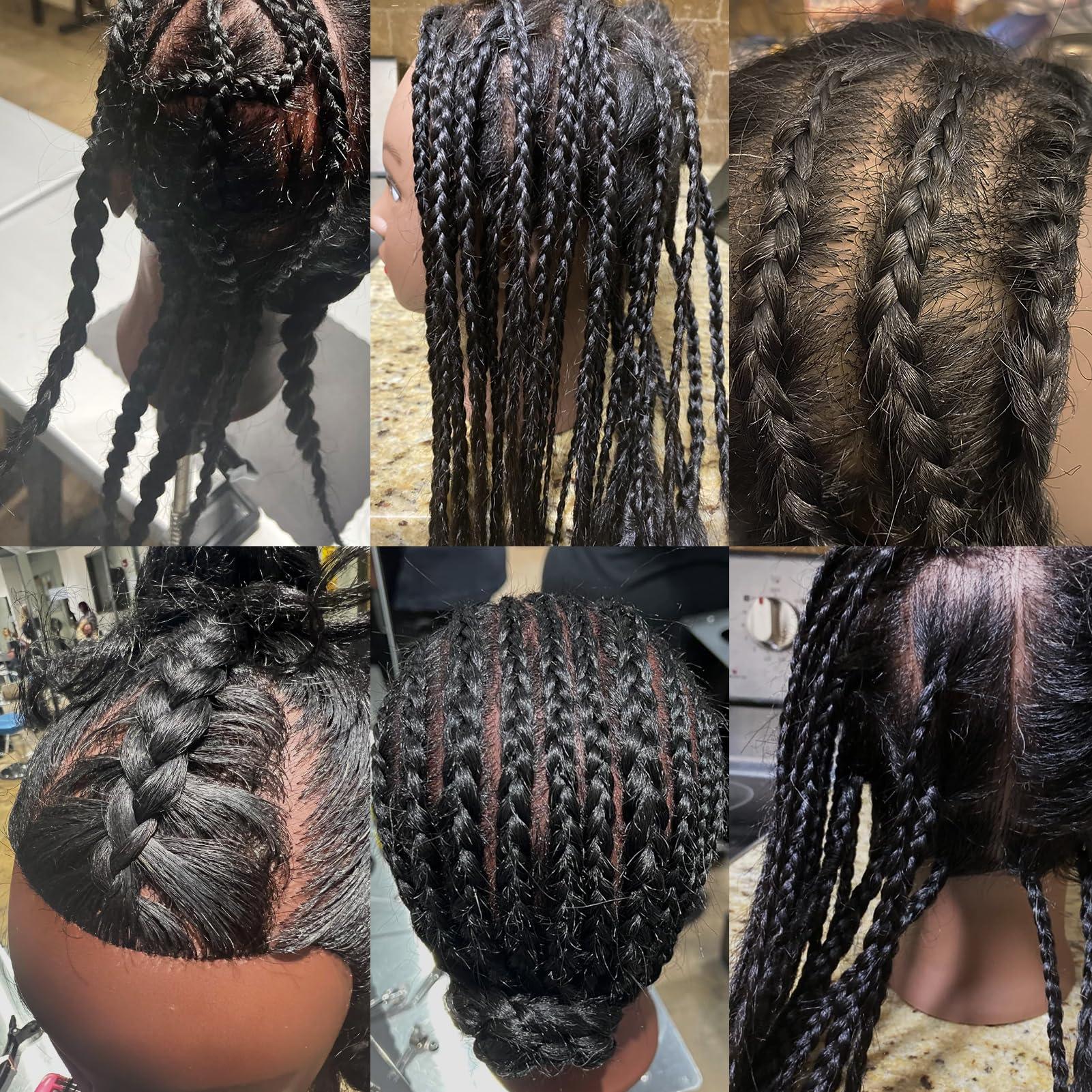 BaodanHair Mannequin Head 50% Human Hair Hairdresser Cosmetology Mannequin Manikin Training Head Hair and Free Clamp Holder (black-14)