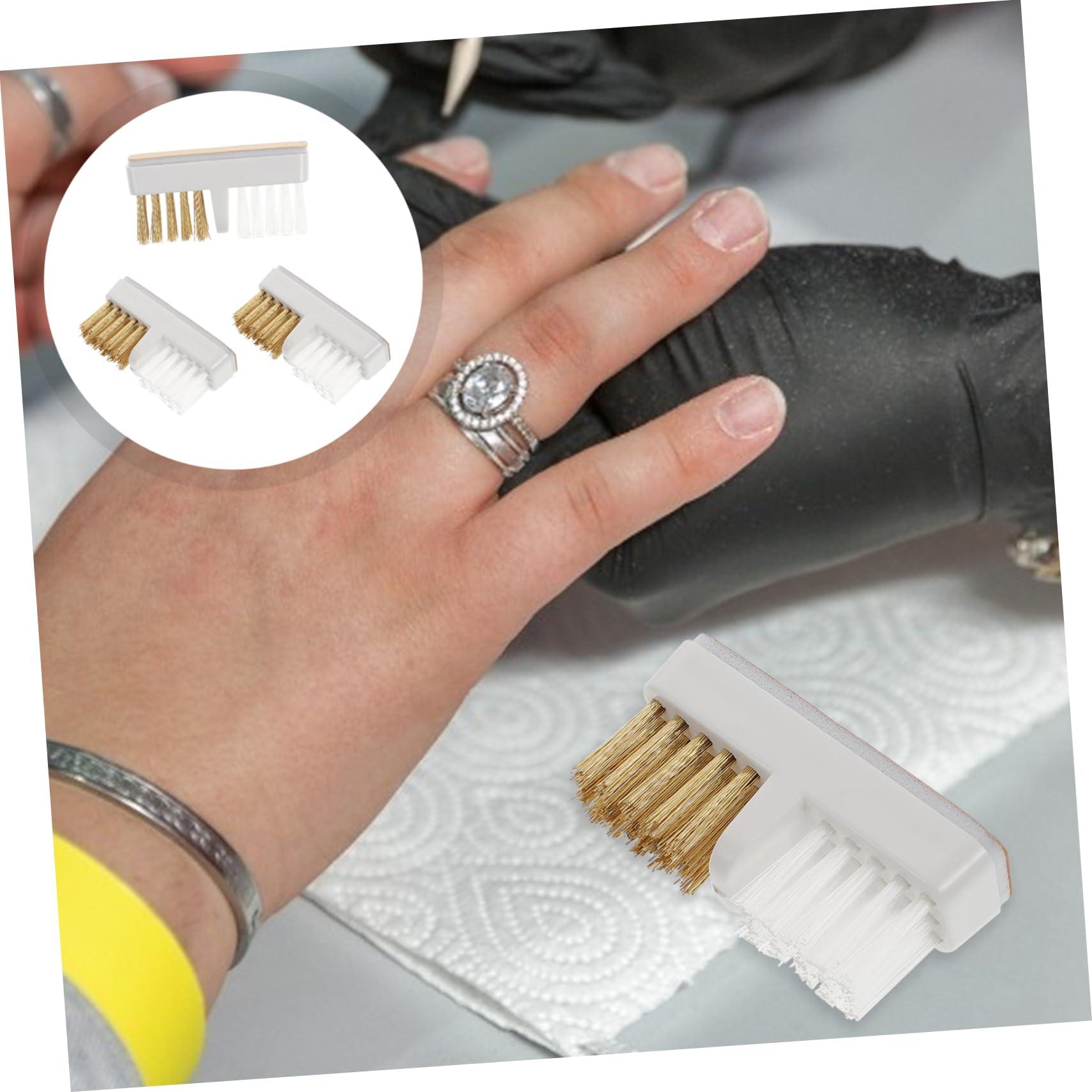 Healeved Healeved Copper Wire Drill Bit Brush Cleaner 3pcs Nail Drill Polishing Cleaning Brush for Nail Salons