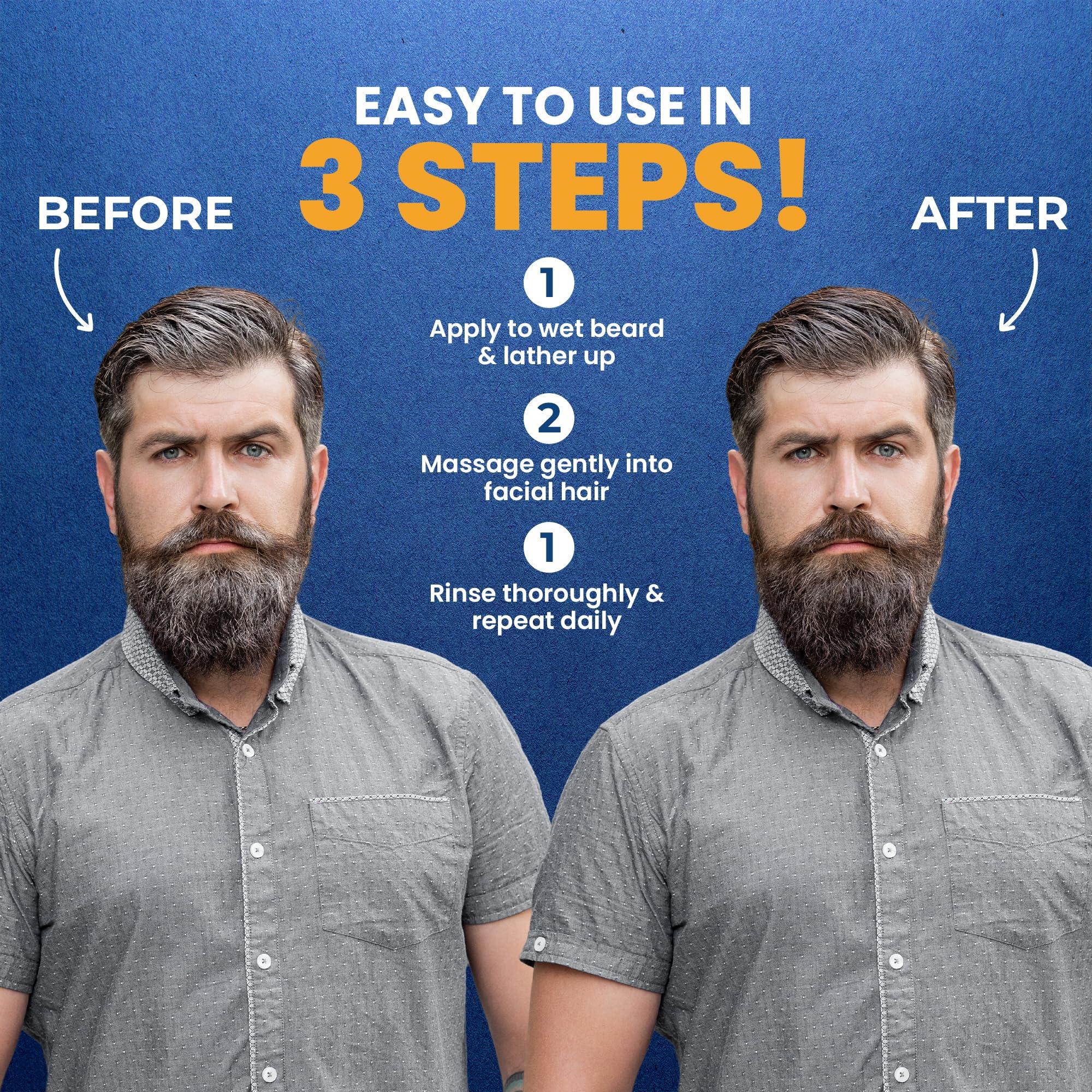 MENFIRST MENFIRST Gradual Grey Reducing Beard Wash for Light Shades - Beard Wash for Light Brown to Blonde Hair - Beard Color Shampoo for Men - 4.60 FL