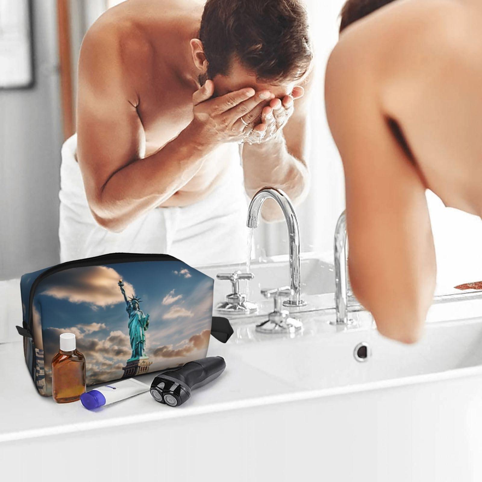 Ogniwo Statue Of Liberty In Nyc Toiletry Bag, Makeup Cosmetic Bag, Travel Bag For Toiletries, Storage Bag With Zipper