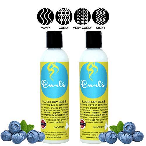 Curls Curls Blueberry Bliss Reparative Leave In Conditioner, 8 Ounces (Pack of 2)