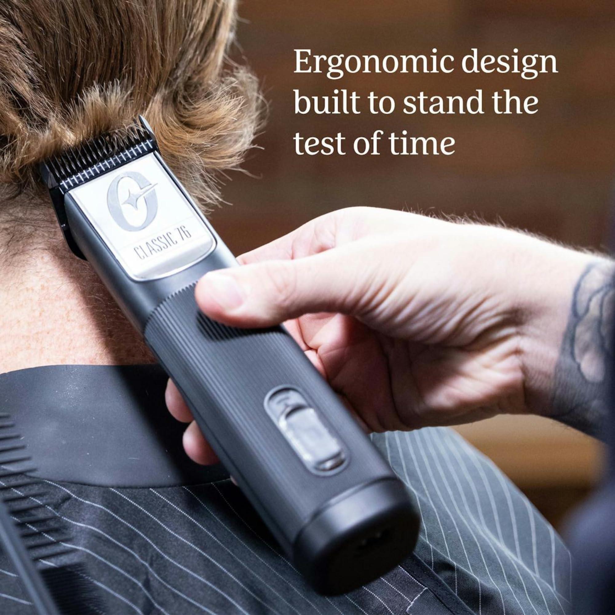 Oster Oster Professional Cordless Classic 76 Hair Clippers for Barbers & Stylists - Classic 76 Professional Hair Clippers - Detachable Stainless Steel Blades, Adaptive Speed, 120-Minute Battery (Black)