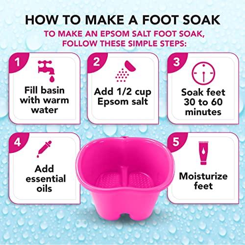 Mantello Mantello Foot Tub- Extra Large Foot Soaking Tub - Foot Basin - Home Foot Basin for Soaking Feet (Hot Pink)