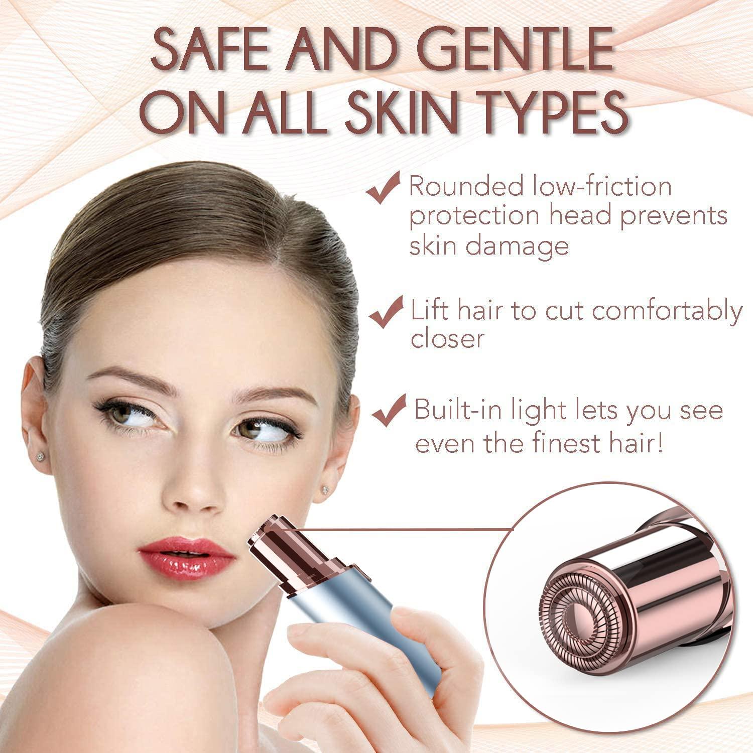 gurelax Facial Hair Removal for Women(as seen on tv), Gurelax Facial Hair Remover, Electric Face Shaver, Painless Hair Removal Device for Lip, Chin with 2 x Replacement Heads