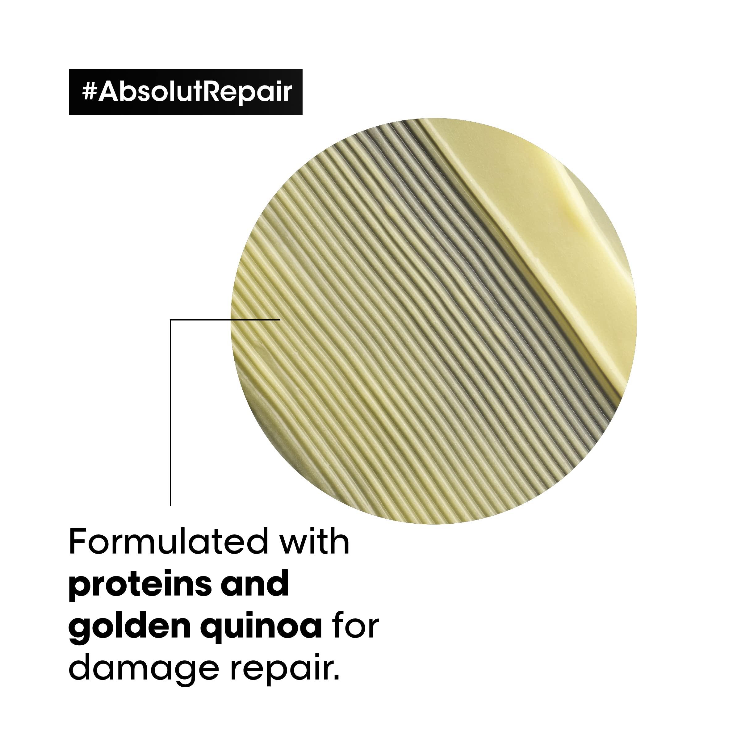 L'OREAL PROFESSIONNEL PARIS L\'Oreal Professionnel Absolut Repair Golden Mask - Repairs Damage & Provides Shine For Fine to Medium, Dry, & Damaged Hair With Quinoa & Proteins