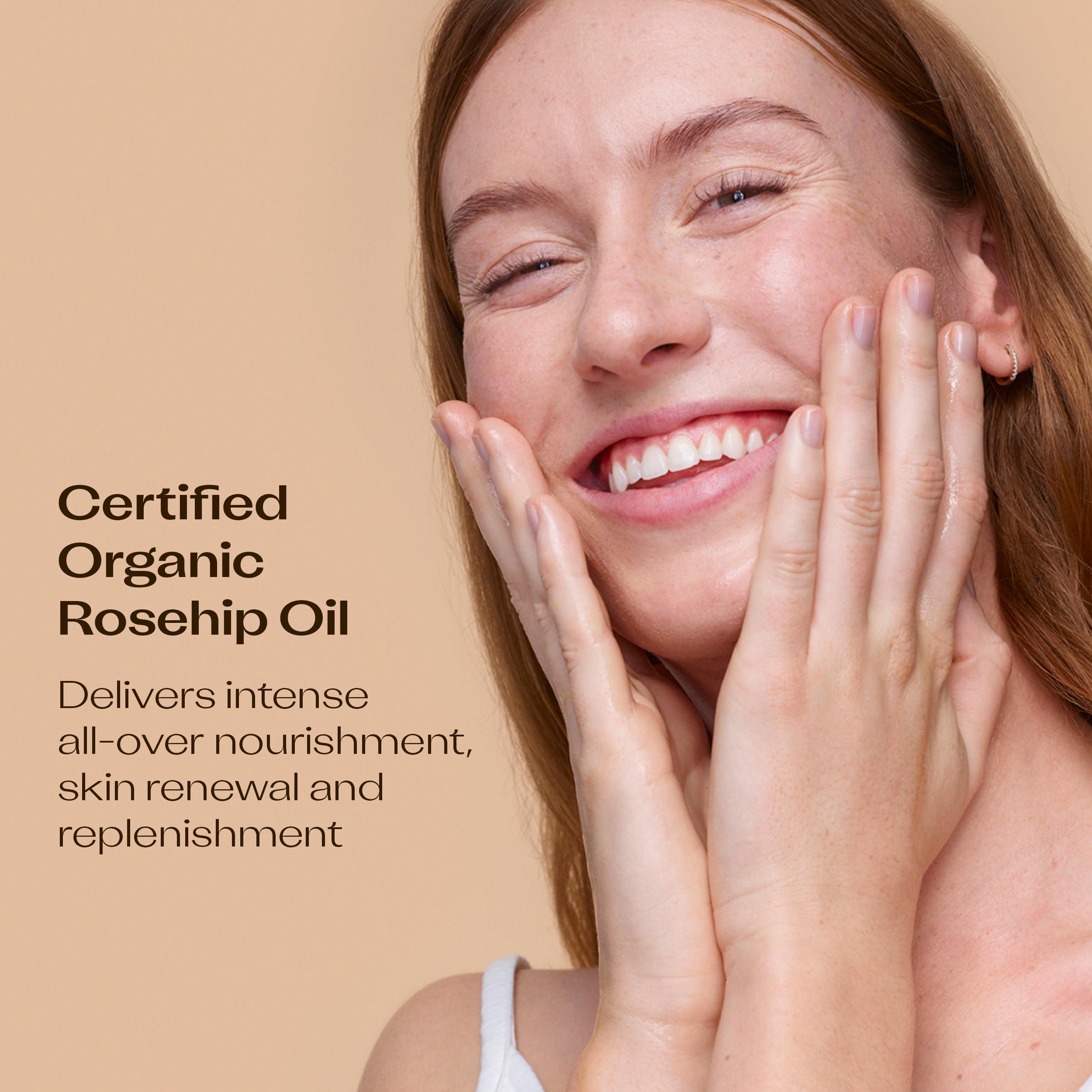 Trilogy Trilogy Certified Organic Rosehip Oil - Pure Rosehip Oil Reduces the Appearance of Wrinkles, Scars, Stretchmarks and Evens Skin Tone, 0.34 oz (10 ml)