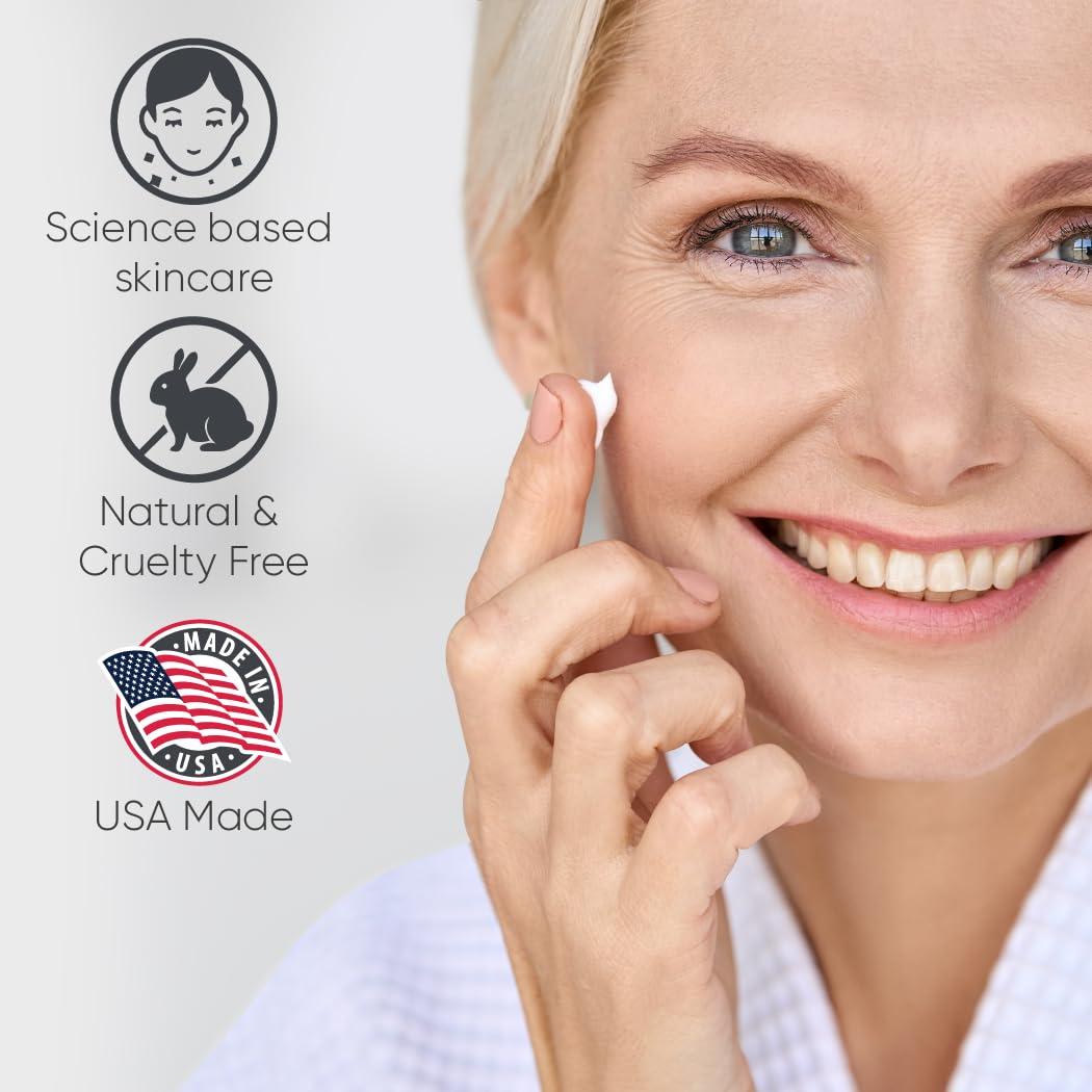 Skinqore Clinicals EyeGLO Caffeine Eye Cream for Dark Circles, Eye Bags, and Puffiness | UnderEye Treatment for Women with Peptides, Antioxidants, Hyaluronic Acid | Natural Brightening EyeCream - 1 Oz