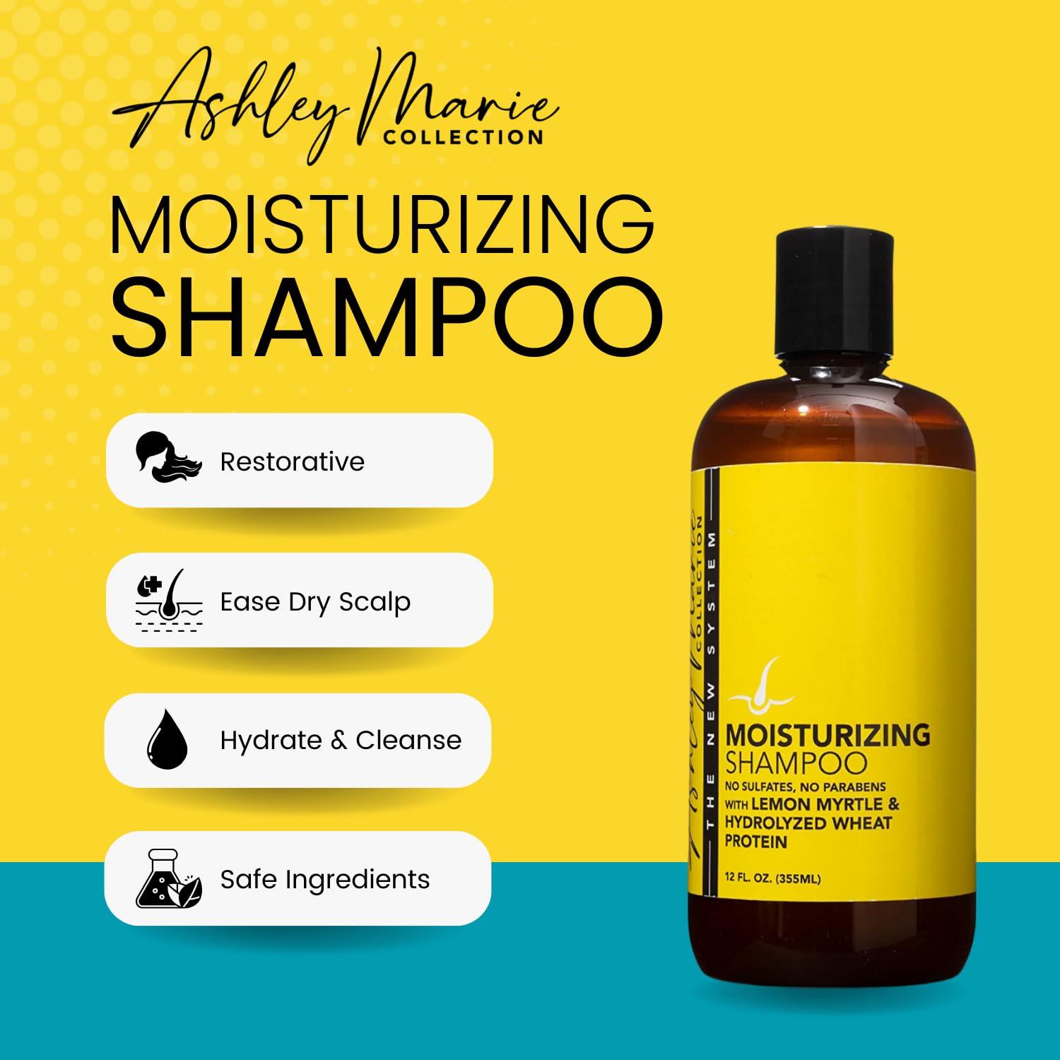 The Hair Diagram The Hair Diagram - Ashley Marie Moisturizing Shampoo - Natural Cleansing & Strengthening - Restorative Lemon Myrtle Shampoo with Hydrolyzed Wheat Protein - Color Safe - Paraben & Sulfate Free - 12oz