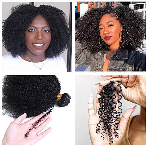 Nicewig Hair Afro Kinky Curly Hair Extensions Human Hair weave 4B 4C Curly Hair 1 Bundles Double Weft Remy Hair for African American Black Women 100g/pcs