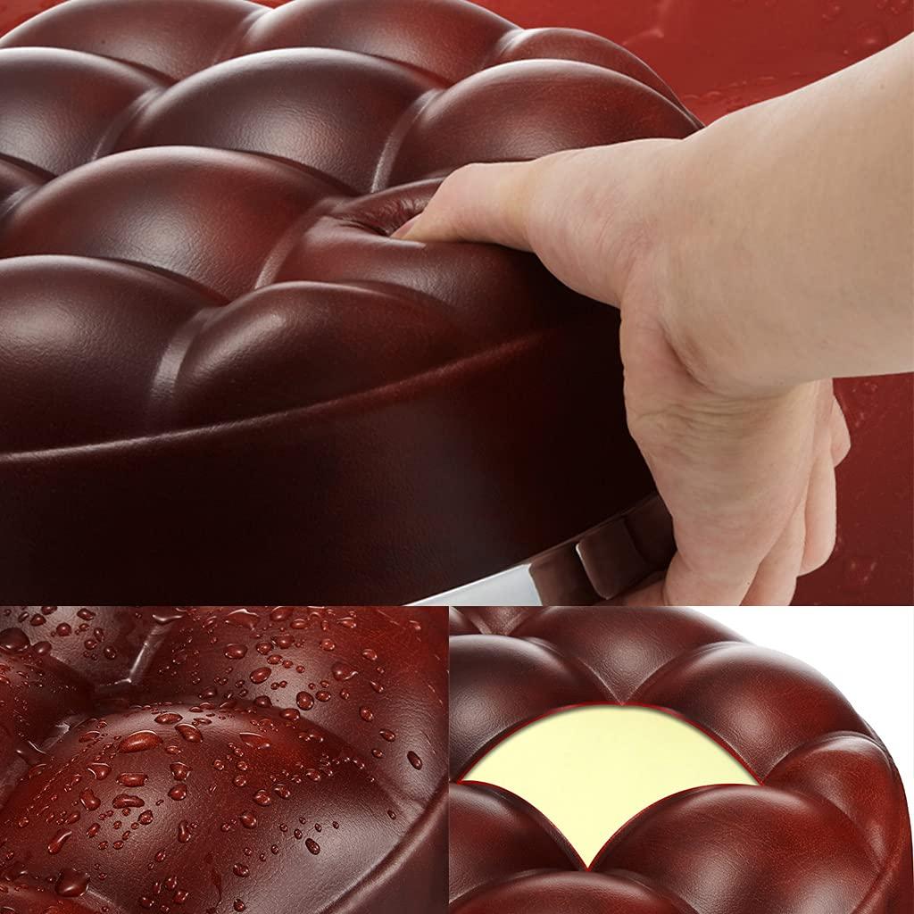 ZSCAL ZSCAL Rotating Stool Swivel Rolling Stool with Wheels and Foot Rest, Leather Height Adjustable,Bar Esthetician Hairdressing Vanity Stool red (Color : Gold)