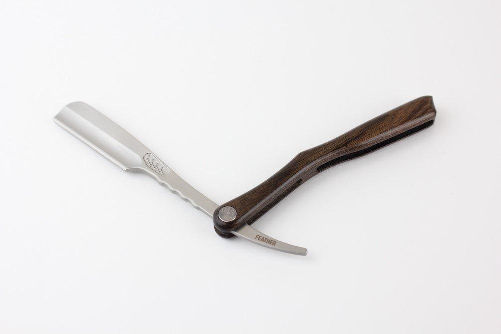 Feather Feather Artist Club SS Wood Folding Straight Razor