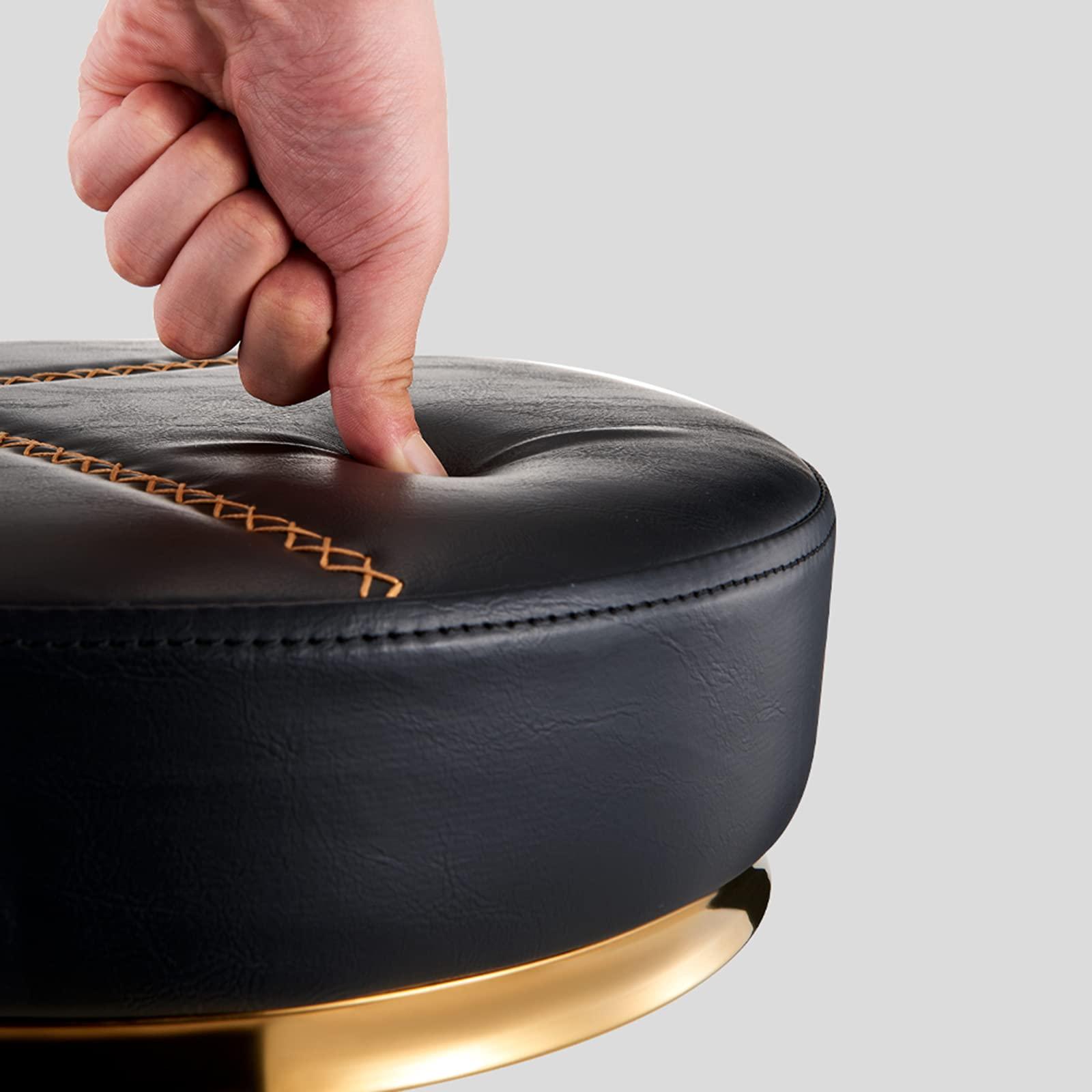 JHSLXD JHSLXD Round Stool Creative Dressing Stool Golden Barber Stool Beauty Stool Metal Rotating Stool Can Rise and Fall Dining Stool Nail Stool 44-59CM,Brown a