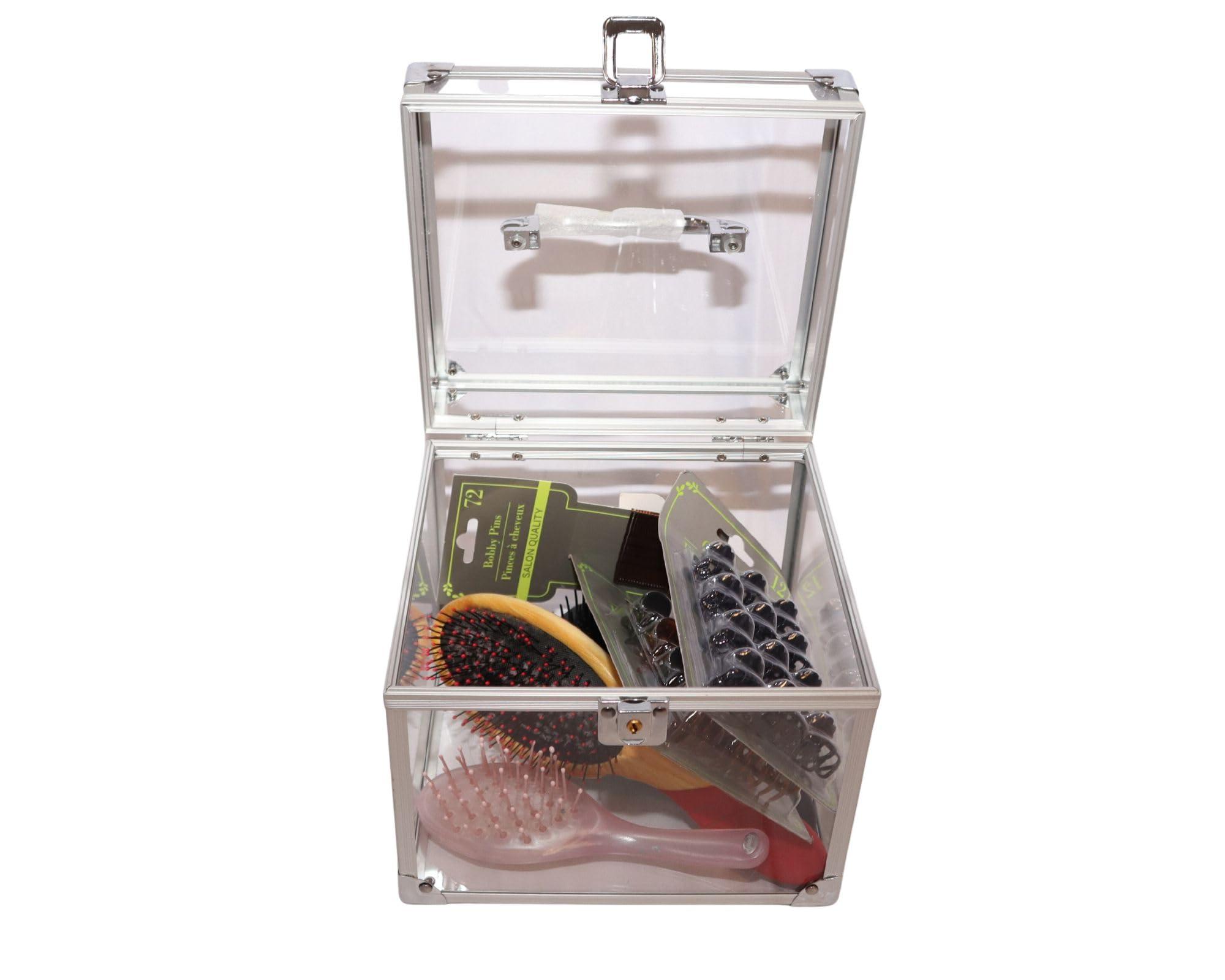 MyPageantLife Crown Case Pageant Travel, Acrylic Case Carrying Handle, Keyed Lock Heavy-Duty Premium Materials Durable Construction, Holds Various Size Style of Crowns