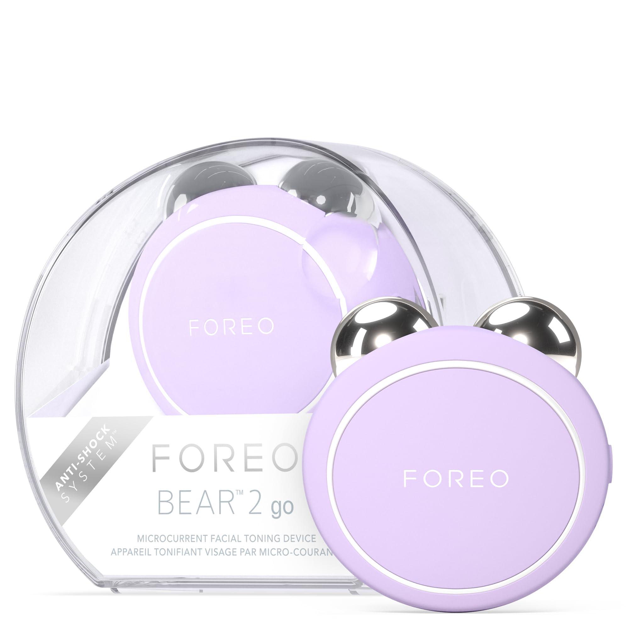 FOREO FOREO BEAR 2 go - Travel-friendly Toning Microcurrent Facial Device - For Fine Lines & Wrinkles - Anti Aging - Face Sculpting - Instant Full Face Lift - Firm & Contour - Compact Skin Care - Lavander