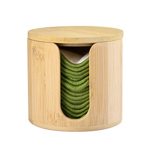 Longlasting Longlasting 16PCS Reusable Cotton Pads Makeup Remover Pads Bamboo Storage Box Cotton Facial Rounds Facial Pads with Storage Bag Eco Friendly Skin Care Gifts