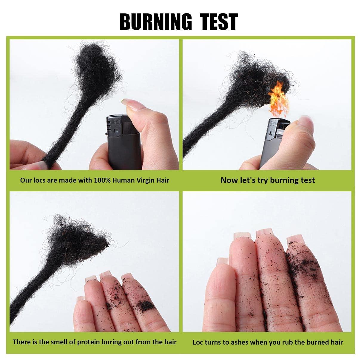 Sangtok 50 Locs 0.6cm Thickness 100% Human Hair Dreadlock Extensions, 10" Handmade Permanent loc Extensions for Black Men and Women