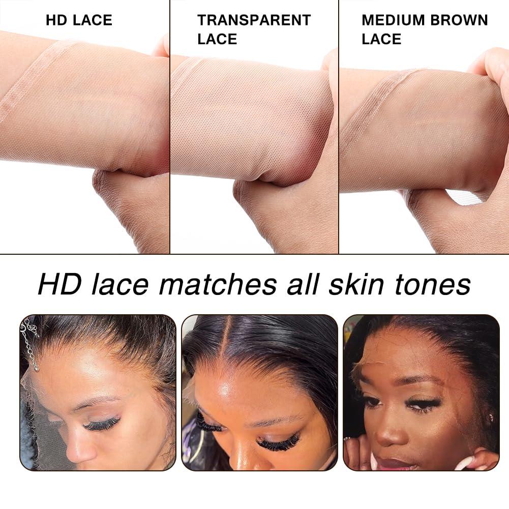 Bella Hair Bella Hair 4x4 Real HD Lace Closure, Deep Wave Full Cuticle Aligned Remy Virgin Human Hair, Pre Plucked Natural Hairline Free Part Lace Closure (12 inch)