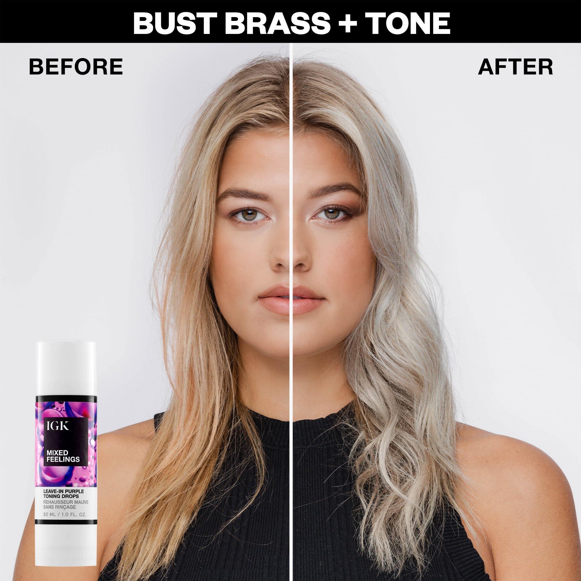 IGK IGK - MISTRESS X MIXED FEELINGS - Hydrating Hair Balm & Blonde Toning Bundle - Control Frizz, Adds Shine, Enhances Color - Haircare Bundle