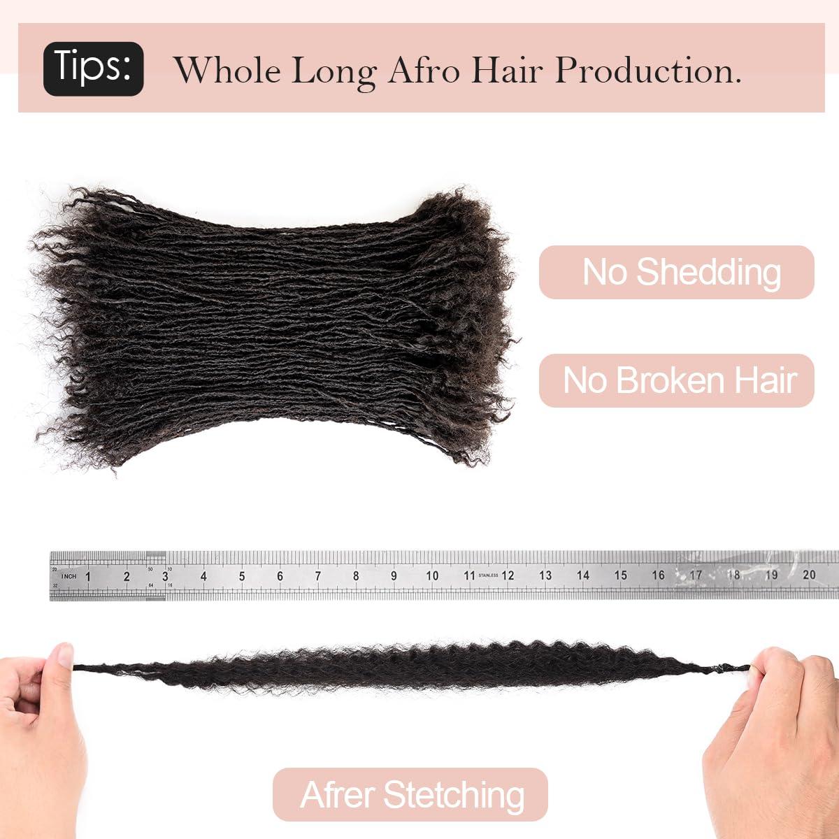 originea Originea 8-18 Inch Thickness Curly Tips Interlocked sisters Locs 100% Real Human Hair Micro loc Extensions Permanent Dreadlock Extensions Natural Looking Locs (1B# 0.2cm, 12 Inch 120 Strands)