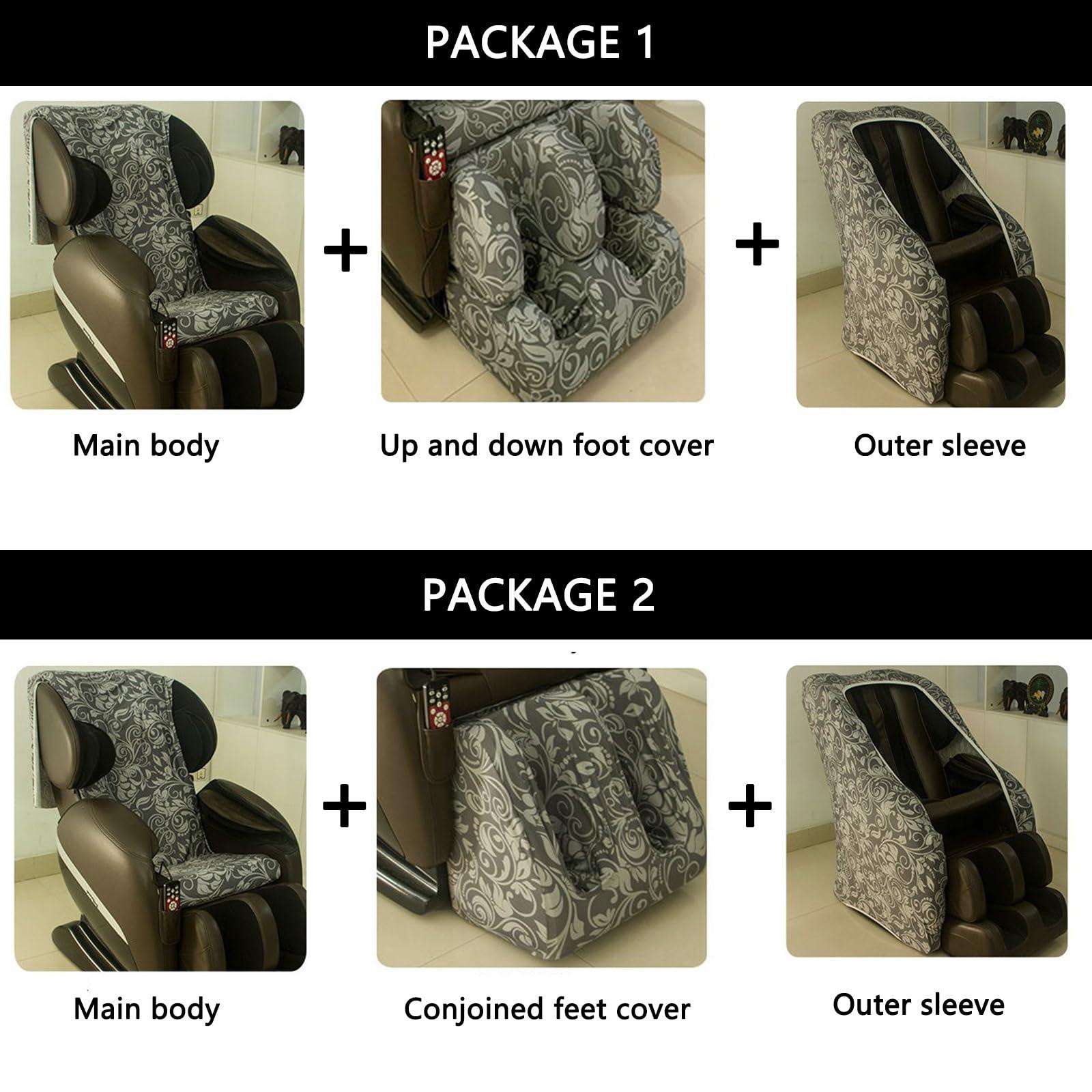 Generic Full Body Shiatsu Zero Gravity Chair Covers, Massage Recliner Chair dustproof Cover, Super Soft Stretch Fabric Dustproof Cover,Package 4