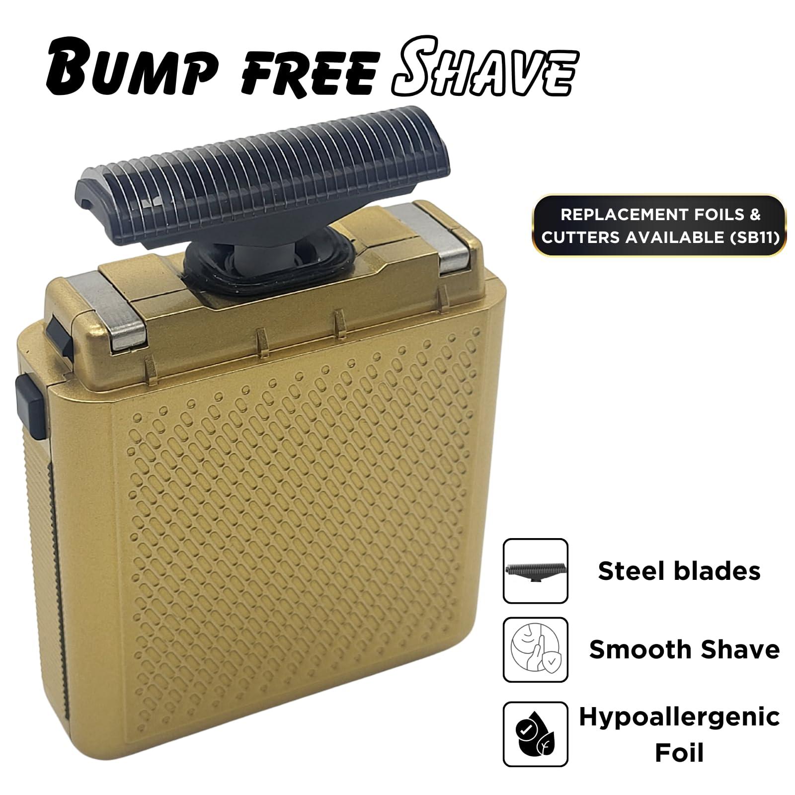 Supreme Trimmer Supreme Trimmer Solo Mens Single Foil Shaver STF101 (150 Min Runtime) Cordless Powerful USB-C Mini Size Travel Razor for Barbers, & Home use | Gold