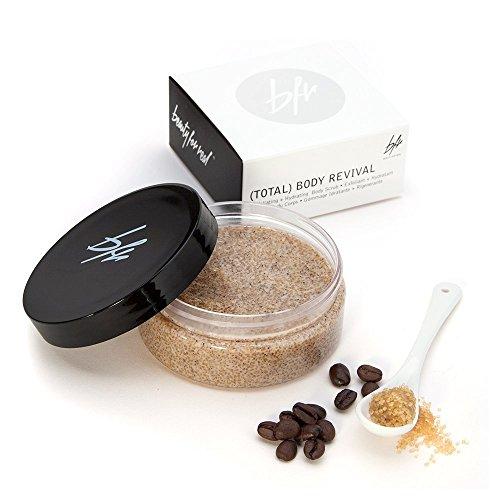 Beauty For Real Beauty For Real (Total) Body Revival - Exfoliating Coffee Body Scrub - Softens Skin - With Raw Sugar & Organic Coffee - Light Scent of Sugar, Guava & Nectarine - Made in the USA - 6.0 oz
