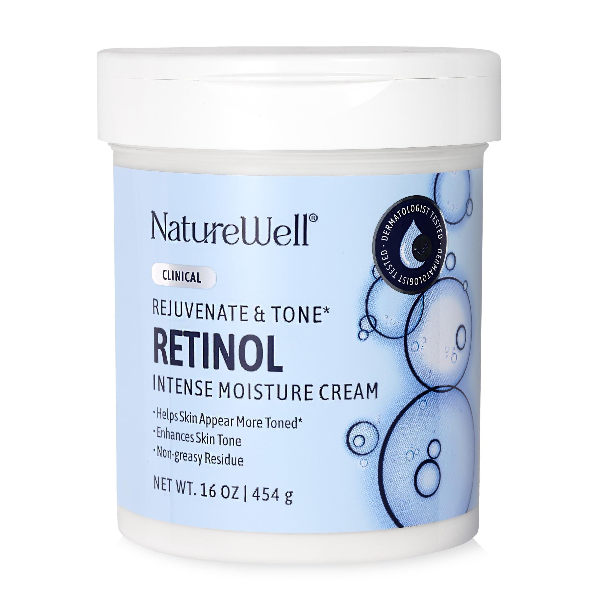 NATURE WELL NATURE WELL Clinical Retinol Advanced Moisture Cream for Face, Body, & Hands, Boosts Skin Firmness, Enhances Skin Tone, No Greasy Residue, Version 2.0, 16 Oz