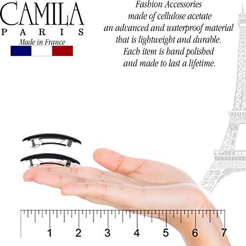 Camila Camila Paris CP2882/2 French Hair Barrette Clip for Girls, Black Small 2.5 inch Set of 2 Strong Hold Grip Hair Clips for Women, No Slip and Durable Styling Girls Hair Accessories, Made in France