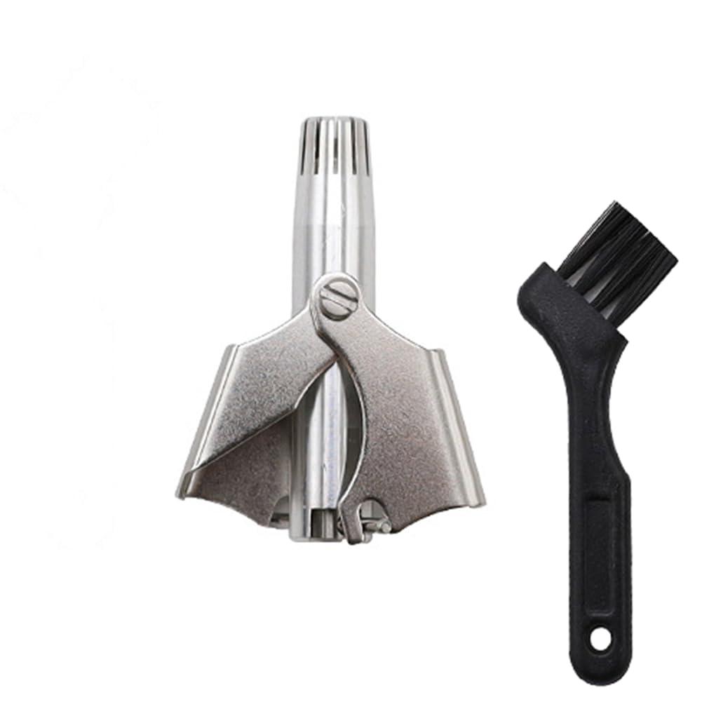 WELANGBN WELANGBN Manual Nose Hair Trimmer for Man & Woman,Trimmer for Nose,Ear,Moustache and Whiskers Hair,Waterproof,Stainless Steel with Brush,Nasal ClippersComes with a Cleaning Brush, Silver