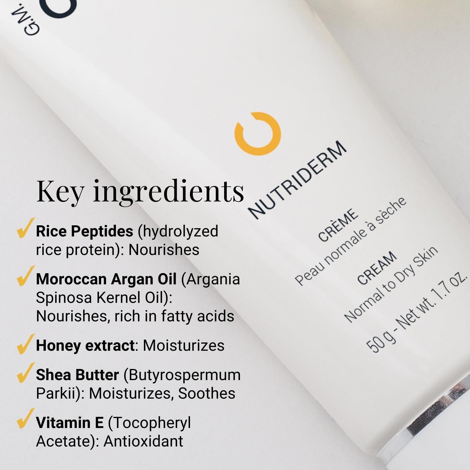 G.M. COLLIN G.M. COLLIN Nutriderm Cream | Nourishing Daily Face Cream for Dry Skin | Moisturizing Skincare With Rice Peptides and Moroccan Argan Oil