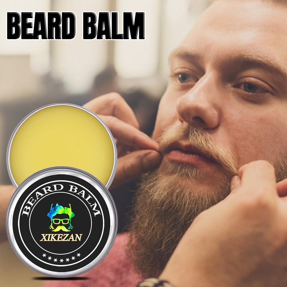 XIKEZAN Beard Kit,Beard Grooming Kit w/Beard Wash,2 Pack Beard Serum,Beard Oil,Beard Balm,Comb,Brush,Scissor,Bag,EBook,Beard Care Birthday Gifts for Men Him Dad Husband Brother