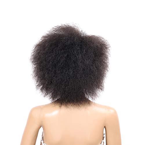 Leying Kinky Straight Wig African Curly Hair for Women Fluffy Synthetic Wig Black Heat Resistant