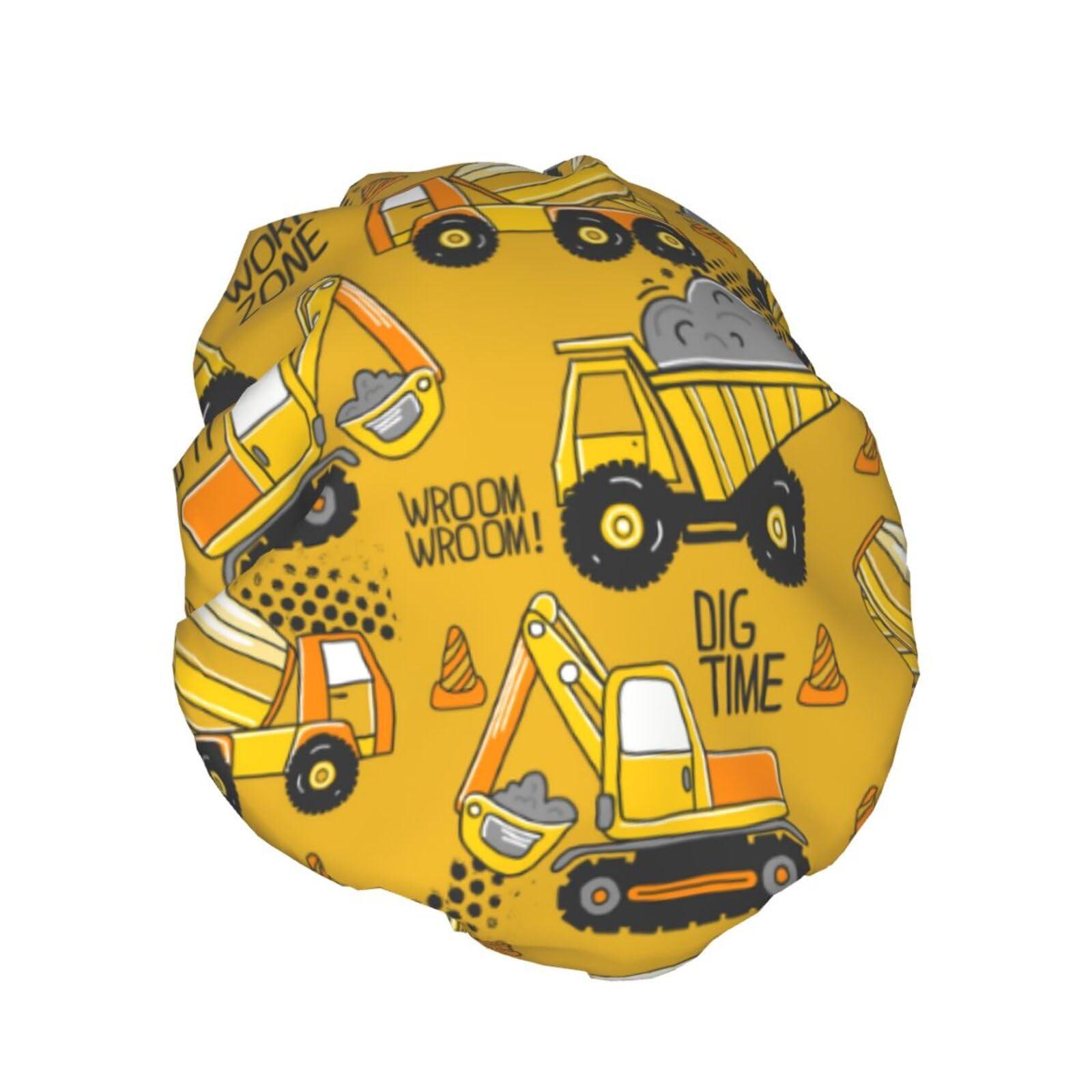 YIPOCH Truck Large Shower Cap for Women Men Shower Caps for Women Reusable Waterproof Hair Cap Double Layers Showercap With PEVA Lined & Elastic Band Fashion Shower Bonnet