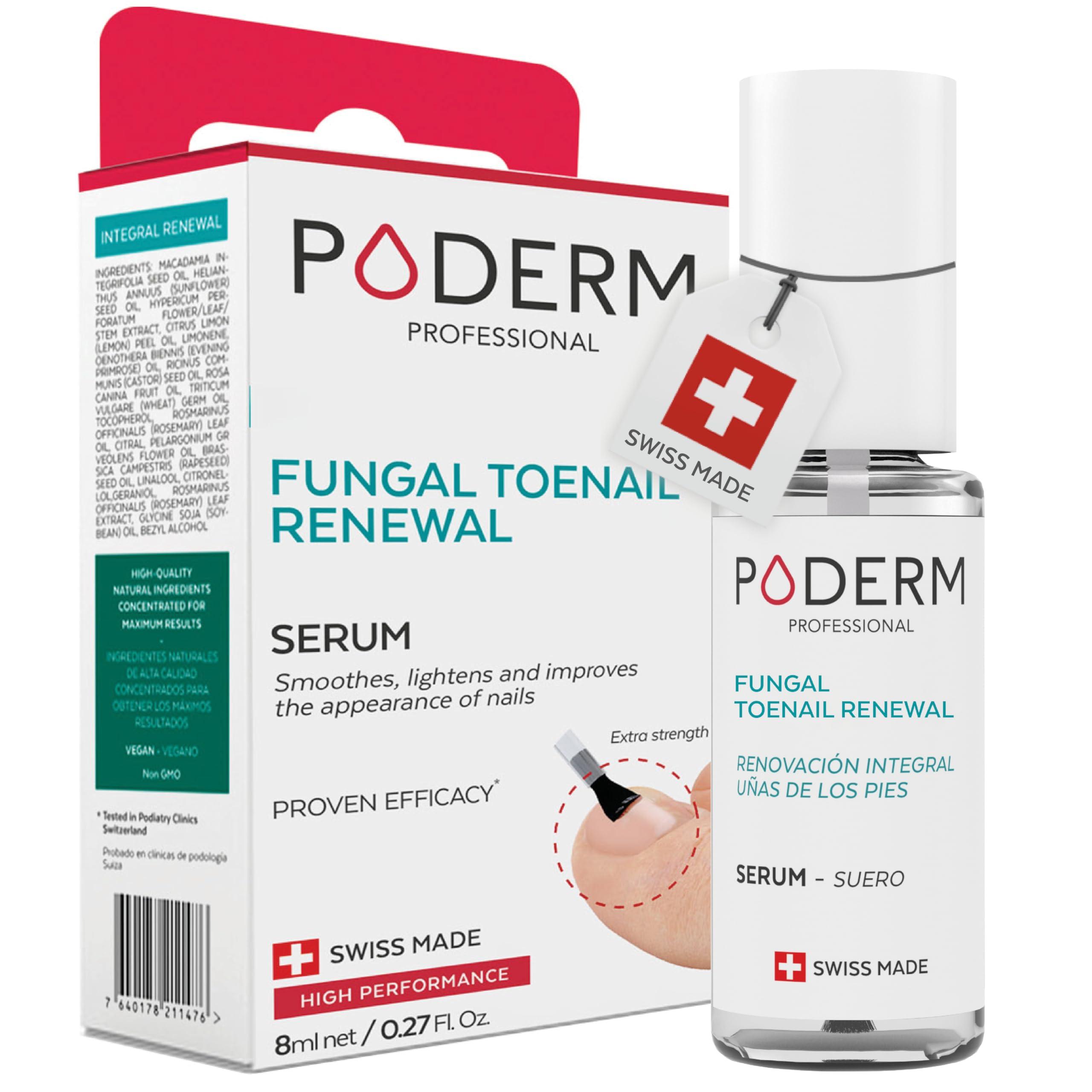 PODERM PODERM 2 in 1 TOENAIL INTEGRAL RENEWAL Restores Appearance of Discolored/Damaged Nails Toe and Fingernail Repair 100% Natural Ingredients and Vegan Quick & Easy Swiss Made