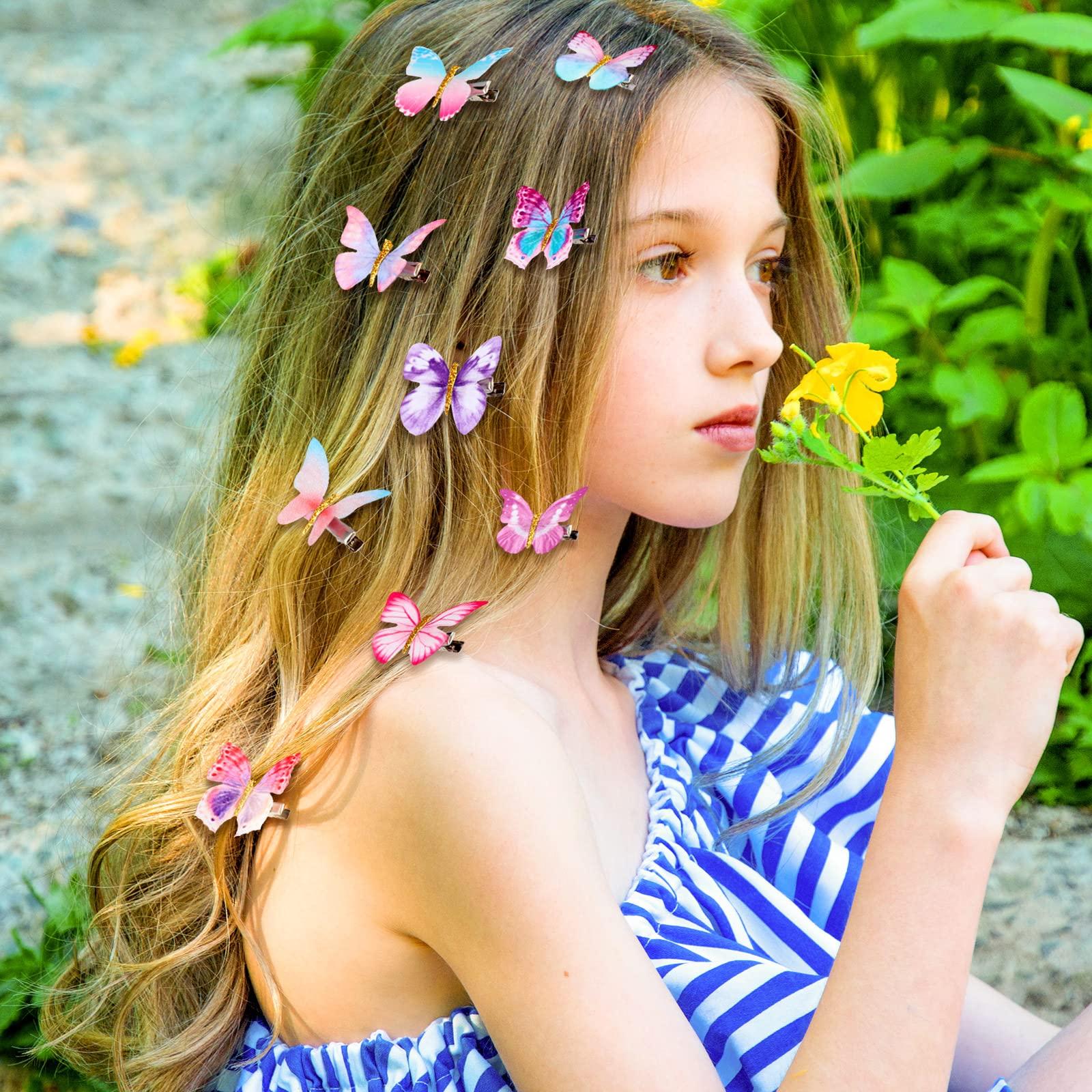 Boao Boao 18 Pieces Glitter Butterfly Hair Clips for Girls Teens Women Hair Accessories (Dreamy Style)