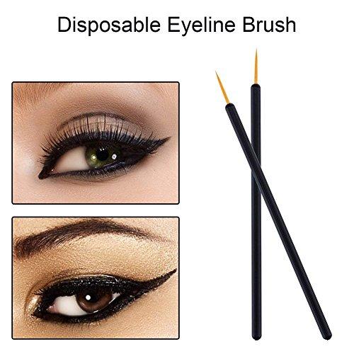 ADAMAI ADAMAI Professional Disposable Eyeliner Brush Wands Applicator Makeup Kits (Pack of 200, Gold-head)