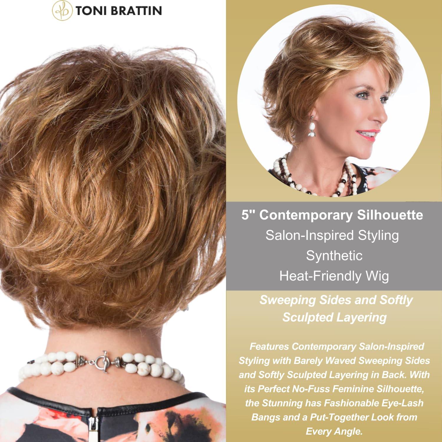 Toni Brattin Toni Brattin Stunning Wig - Salon-Inspired Styling with Sweeping Sides & Sculpted Layering - Heat-Friendly Fiber Looks & Feels Like Natural Hair - Adjustable & Comfortable (Light Grey, Plus)