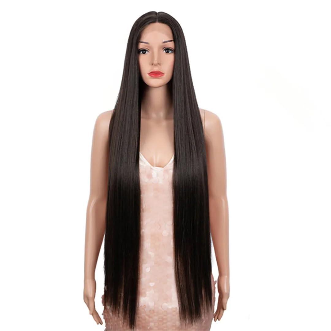 Wjnvfioo Wjnvfioo Synthetic Straight Lace Wigs Long Straight Hair Lace Front Wig Woman Natural Long Straight Synthetic Wig F5-6A Lace Front#38inches