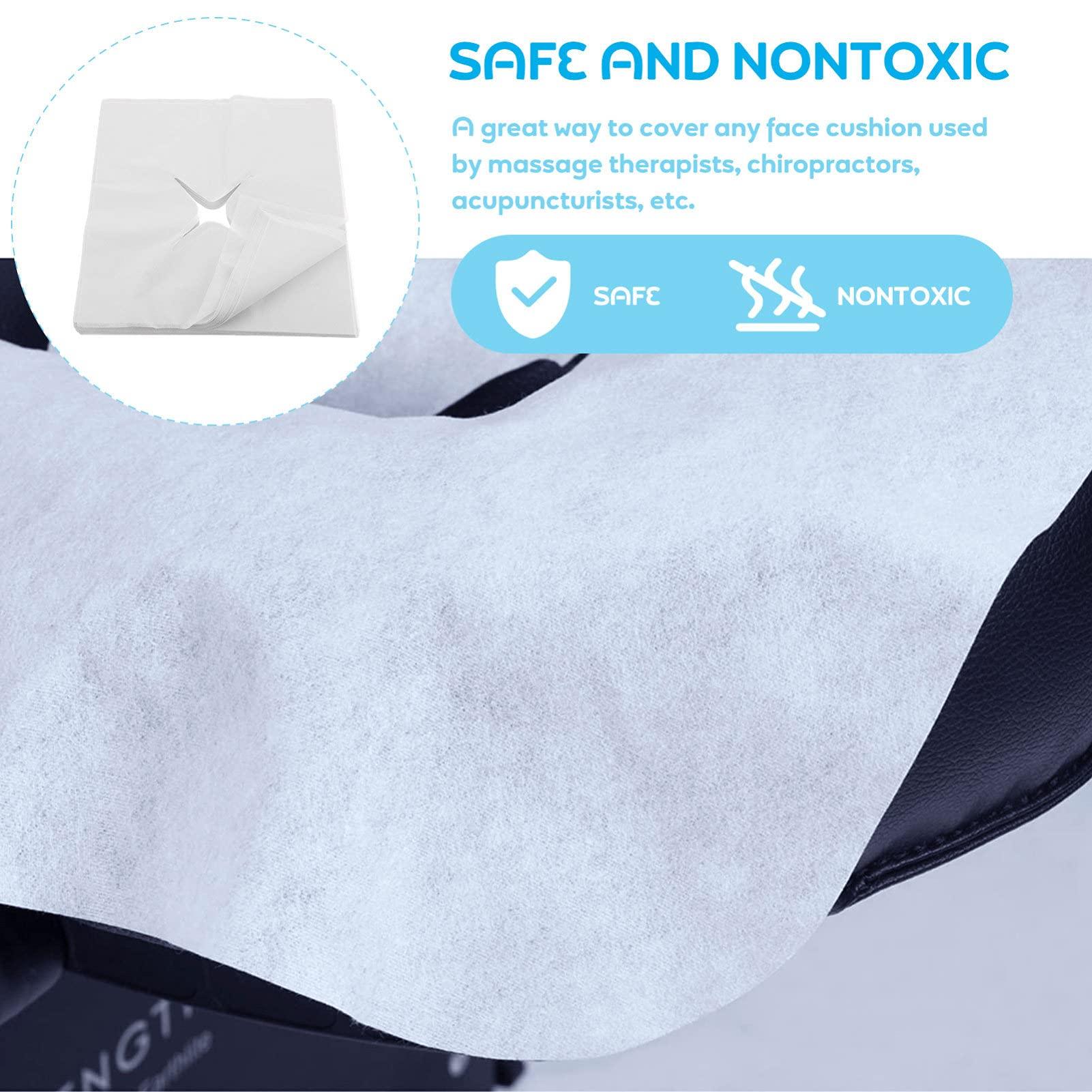Healifty Healifty 100pcs Disposable Face Cradle Covers Ultra Soft Massage Face Covers Headrest Covers for Massage Tables Massage Chairs White
