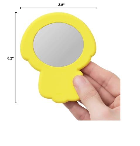 BT21 BT21 CHIMMY Character Small Mini Travel Handheld Hand Mirror for Women and Girls, Yellow