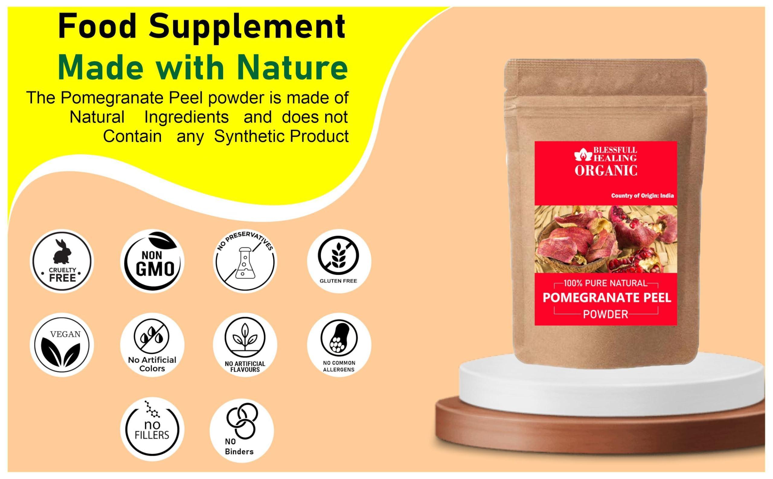 Blessfull Healing Blessfull Healing Organic Pomegranate Peel Powder 100% Pure Natural 200 Gram / 7.05 oz