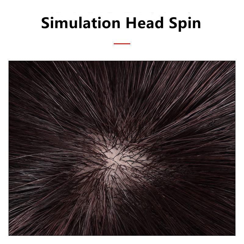 BESTOPPER BESTOPPER Curly Hair Topper 100% Real Human Hair Topper Clip In/On Hair Pieces For Women Thinning Hair And Hair Loss (Curly-Dark brown)