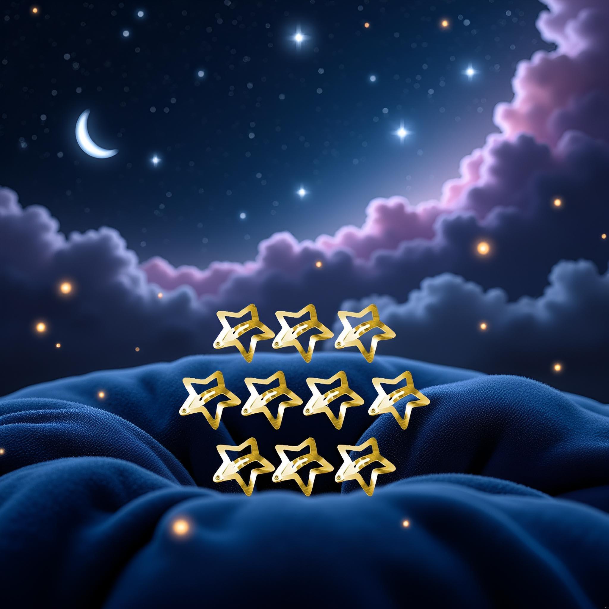 Jowxsx 10 Pcs Gold Star Hair Clips Metal Snap Hair Clips Hair Barrettes Hair Side Clamps Headdress Cute Hair Accessories for Women Girls Kids