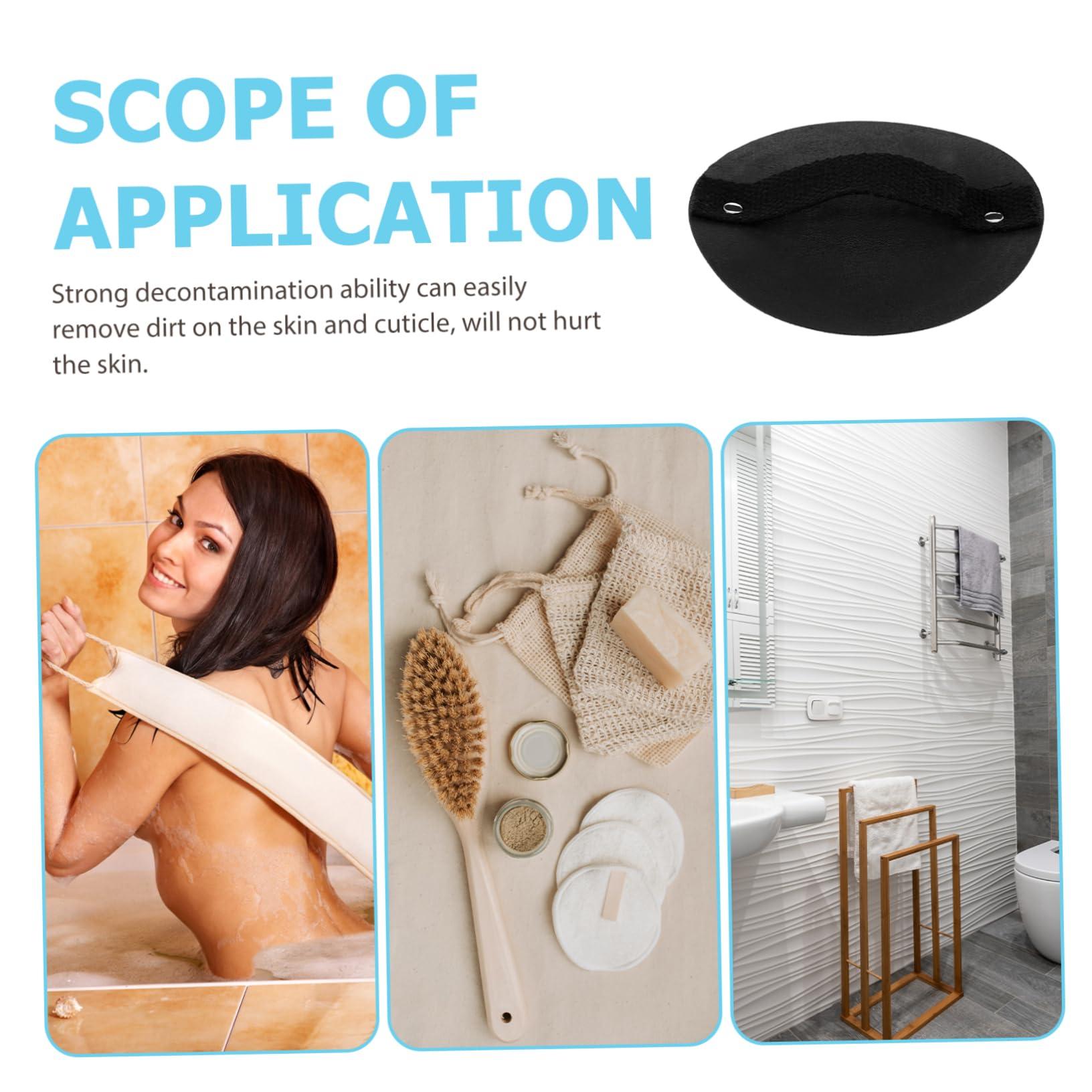 TOVINANNA TOVINANNA Double Sided Bath Towel Exfoliating Bath Pad Bath Sponge Shower Exfoliating Towel Remover Scrubbing Gloves Bubble Maker Hand Mitten Body Scrub Shower Loufa Sponge Black Rubber