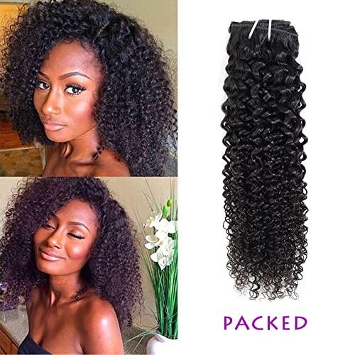 R RACILY HAIR Kinky Curly Clip In Hair Extensions Human Hair 1 Set 3C 4A Curly Wave Clip Ins Full Head for Black Women Brazilian Remy Human Hair Natural Color Double Weft Long 8 Pieces/Lot 135g (20", Curly)